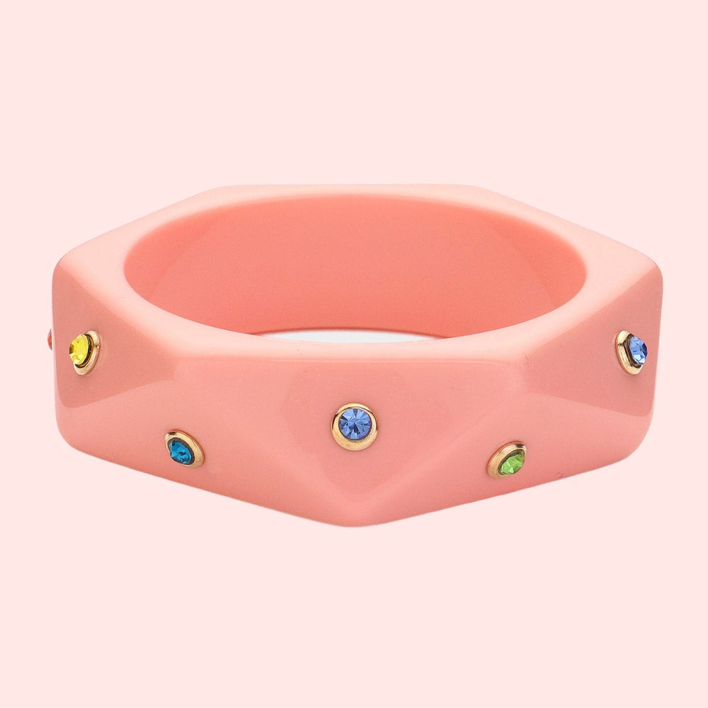 Peach Stone Love Cuff Bracelet