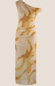 Marigold Marble Midi Dress