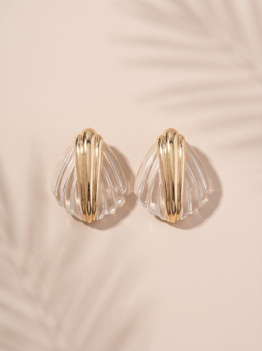 Clearly Gold Acrylic Earrings