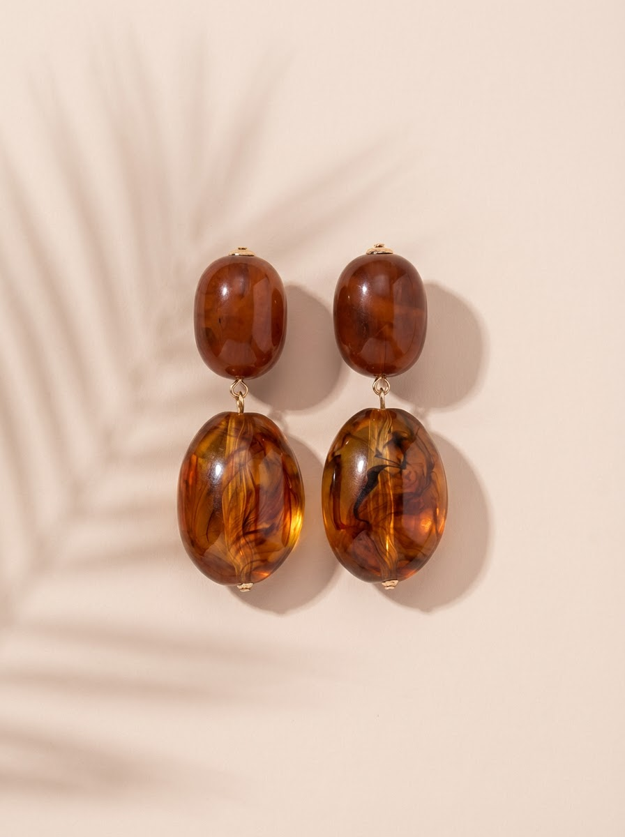 Cafe Drop Statement Earrings