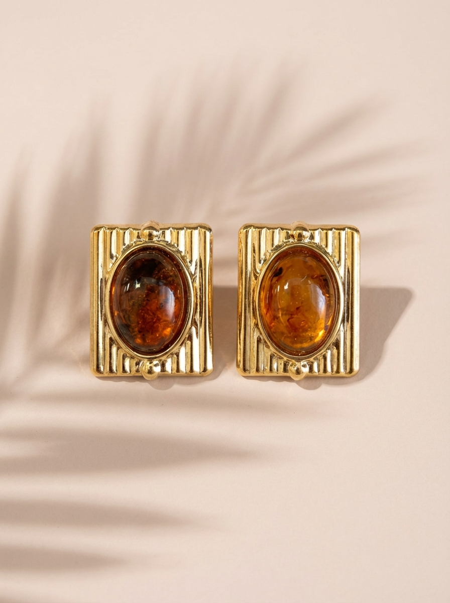 Caramel Goddess Statement Earrings