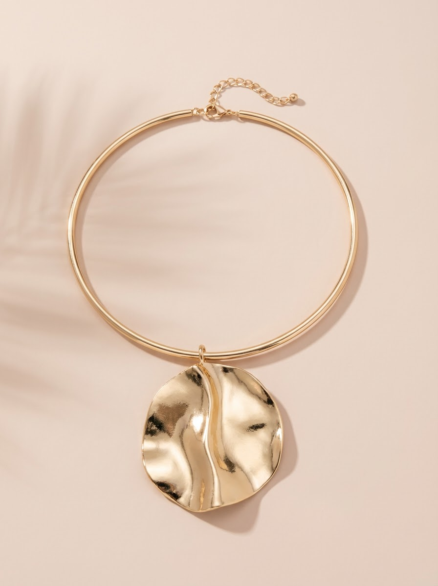 Gold Abstract Charm Necklace