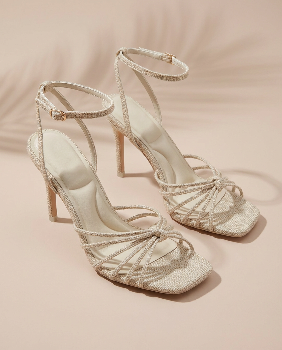 Paradise Found Raffia Strap Heels