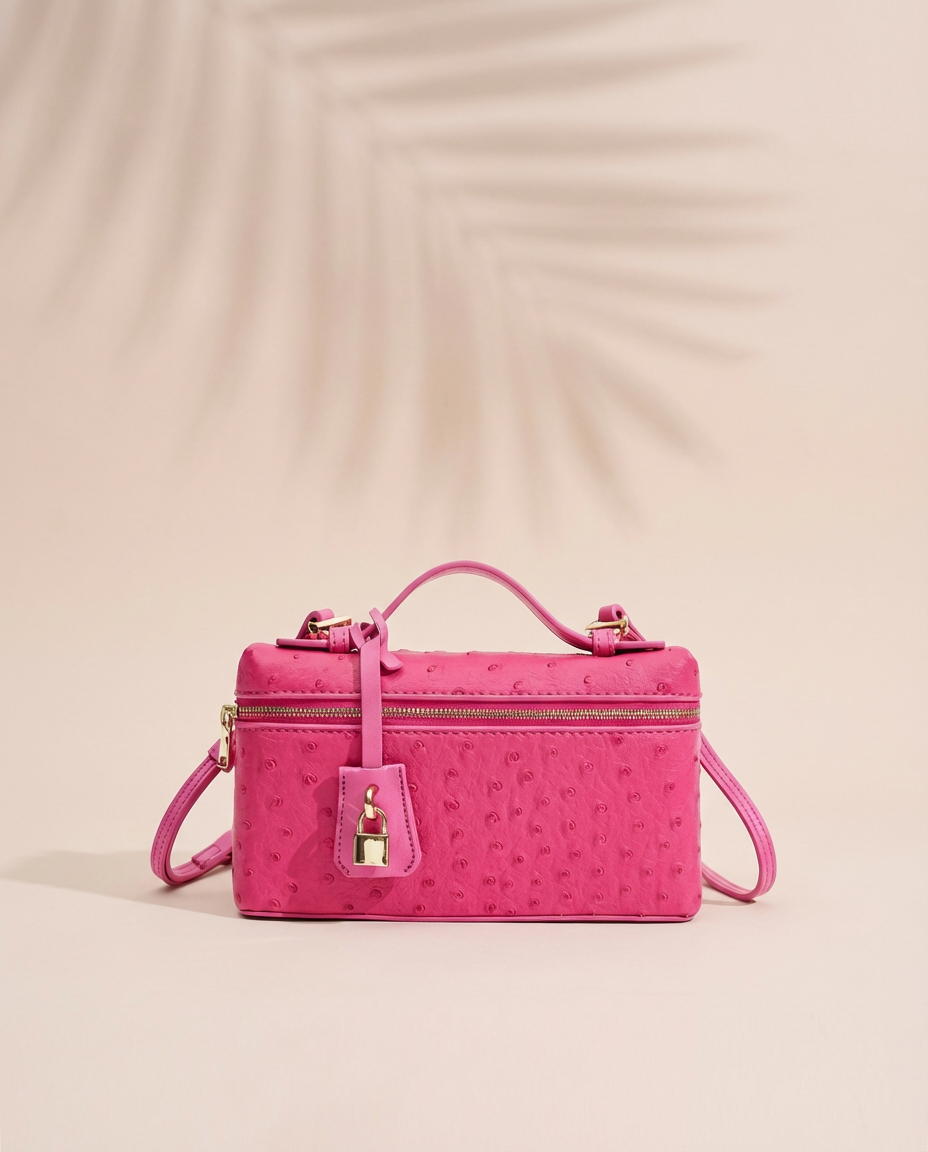 Bubblegum Luxe Top Handle Clutch