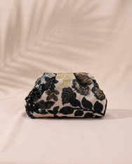 Sequin Tropics Raffia Cloud Clutch