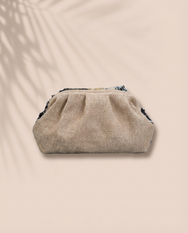 Sequin Tropics Raffia Cloud Clutch