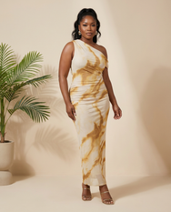 Marigold Marble Midi Dress