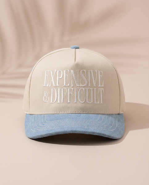 Denim Expensive Difficult Trucker Hat