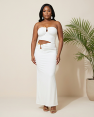 Santorini Nights Strapless Maxi Dress