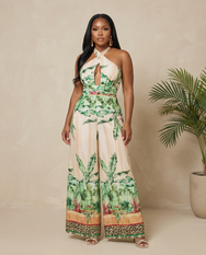 Cay Views Printed Halter Jumpsuit
