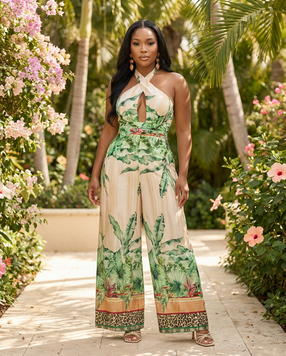 Cay Views Printed Halter Jumpsuit