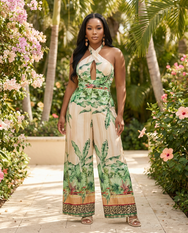 Cay Views Printed Halter Jumpsuit
