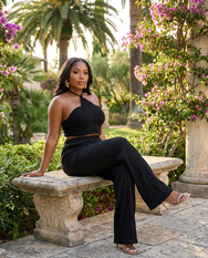 Palm Night Crinkle Co Ord