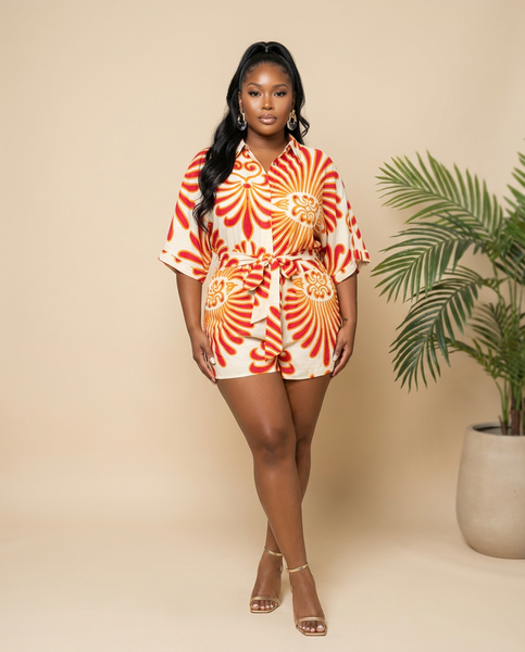 Island Ember Printed Romper