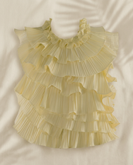 Butter Yellow Peep Show Frill Halter Blouse