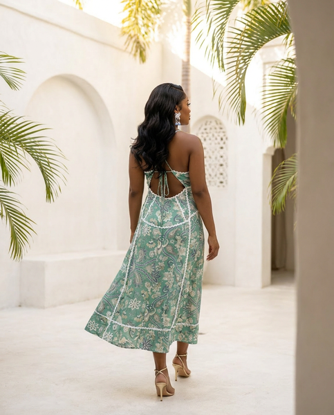 Seafoam Bloom Maxi Dress