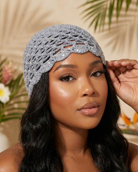 Blue Island Whimsy Crochet Beanie