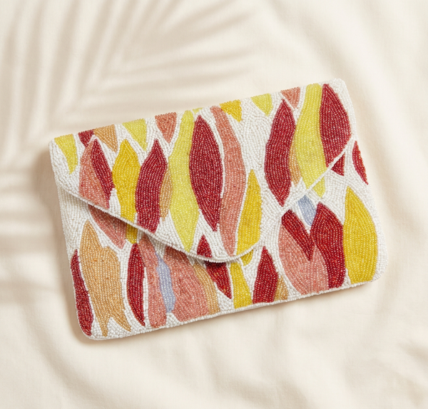 Bali Booked Beaded Clutch