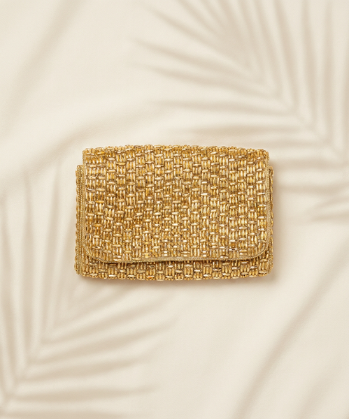 Champagne Nights Beaded Clutch