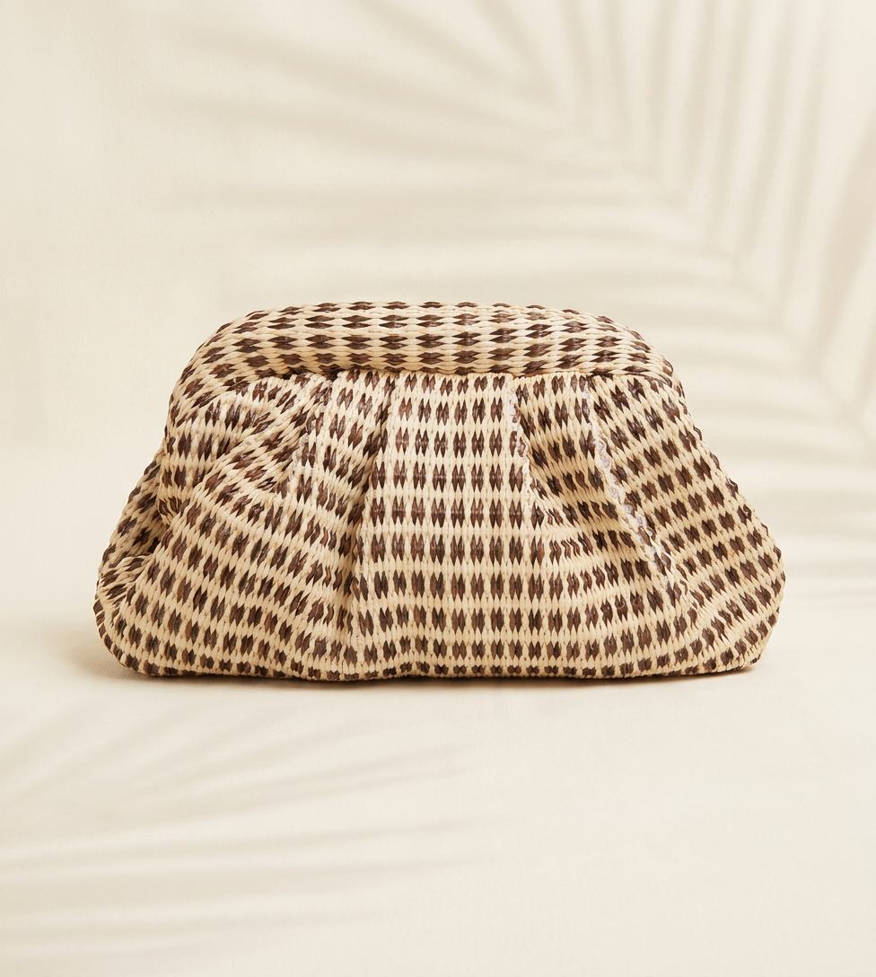 Palm Desert Woven Cloud Clutch