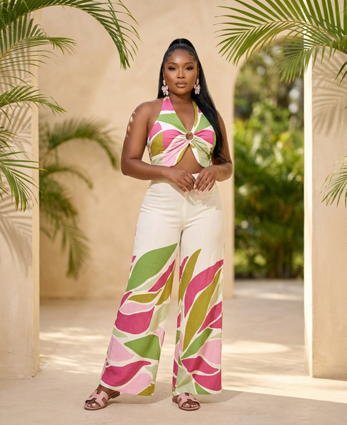 Solara Bloom Ring Halter Co Ord