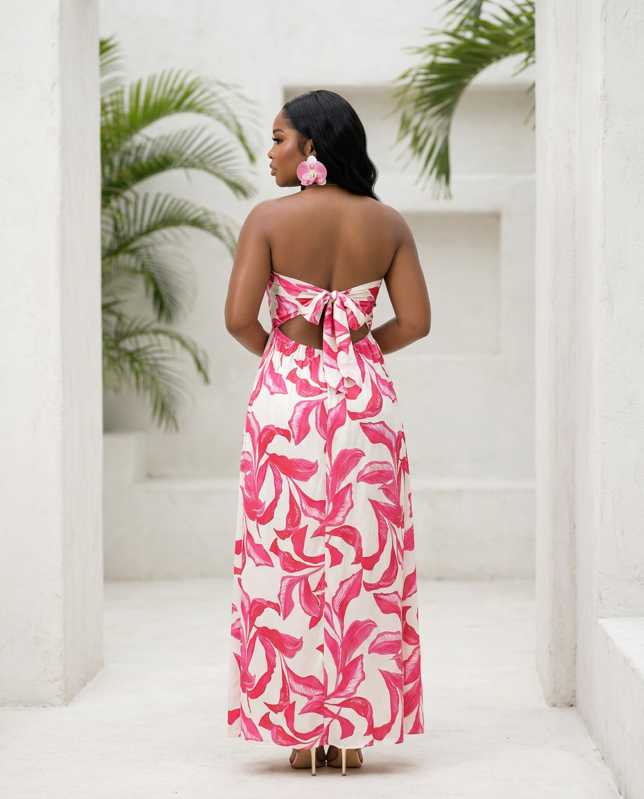 Bougainvilla Bliss Tie Back Jumpsuit