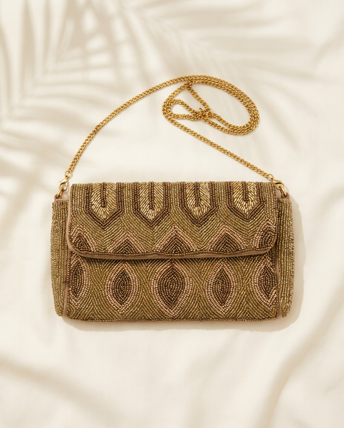 Bronze Muse Beaded Bag