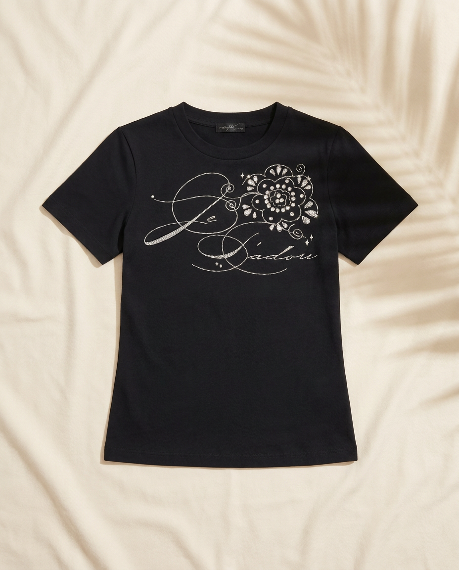 Noir Jador Rhinestone T-shirt