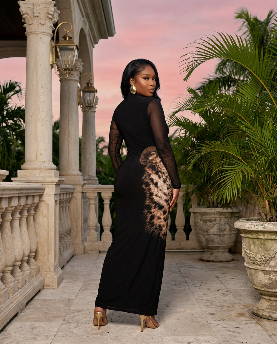 Panthera Reign Mesh Maxi Dress