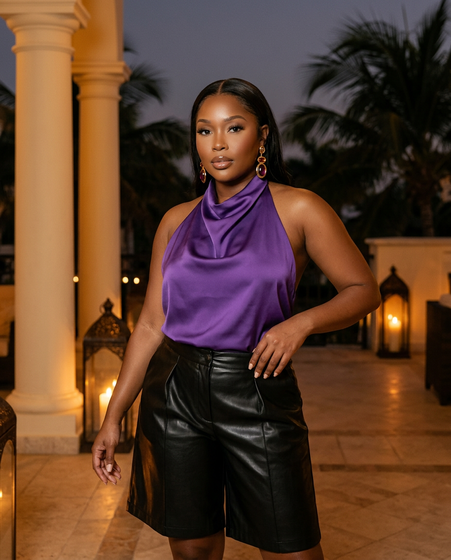 Violette Satin Luxe Halter Top