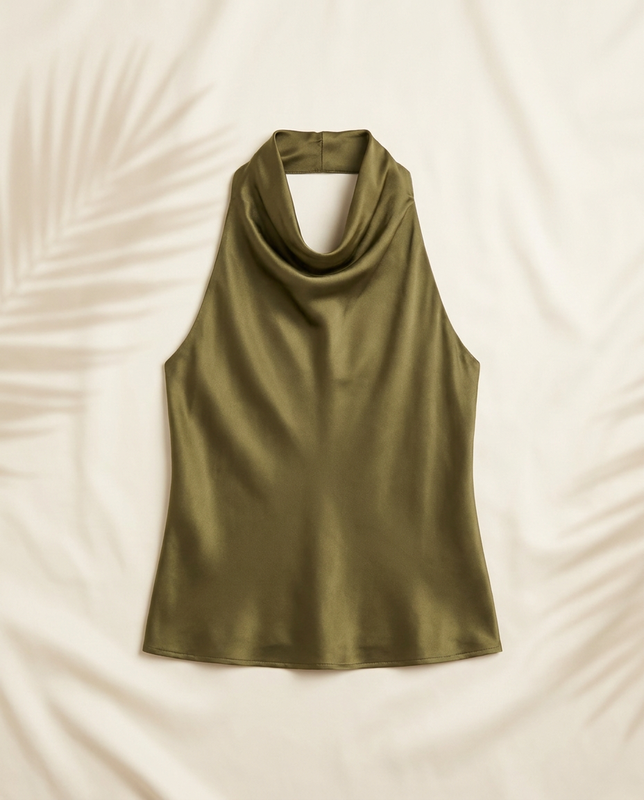 Martini Satin Luxe Halter Top