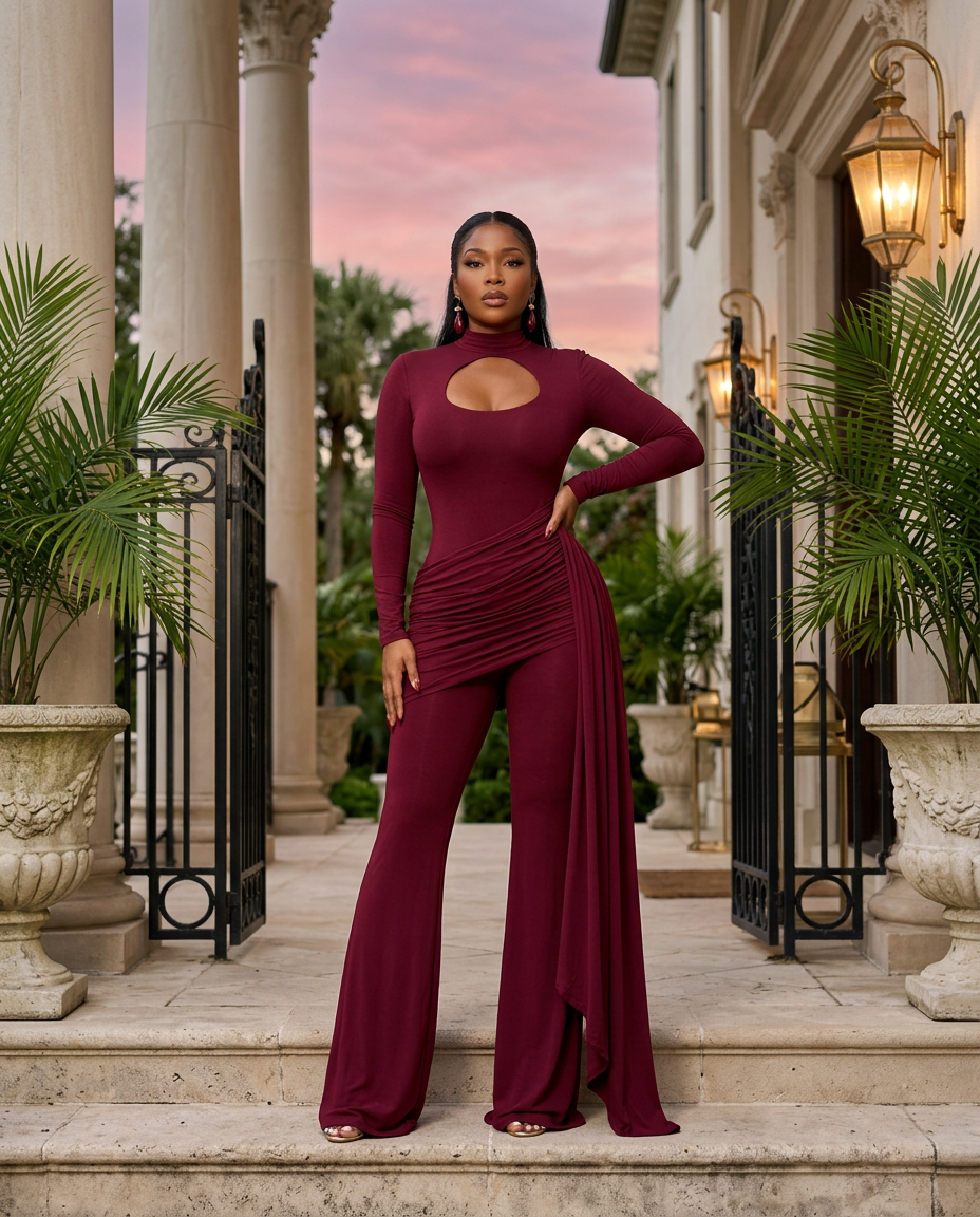 Vino Enchantress Draped Jumpsuit