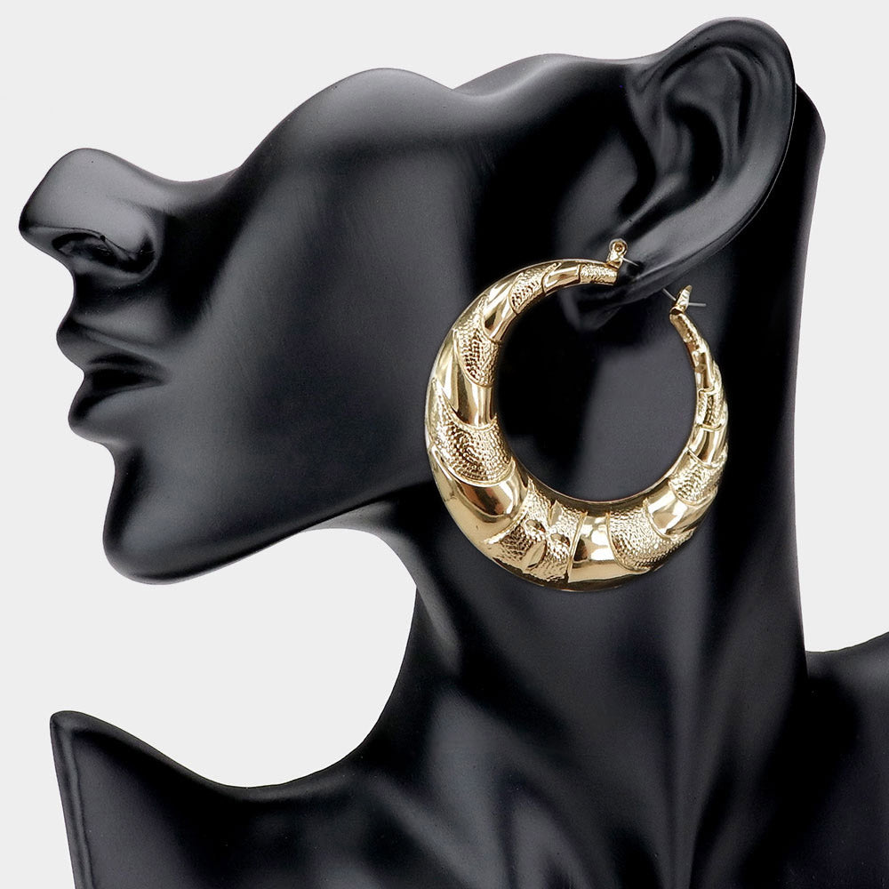 AUTUMN chunky retro hoop earrings gold-plated – Pilgrim