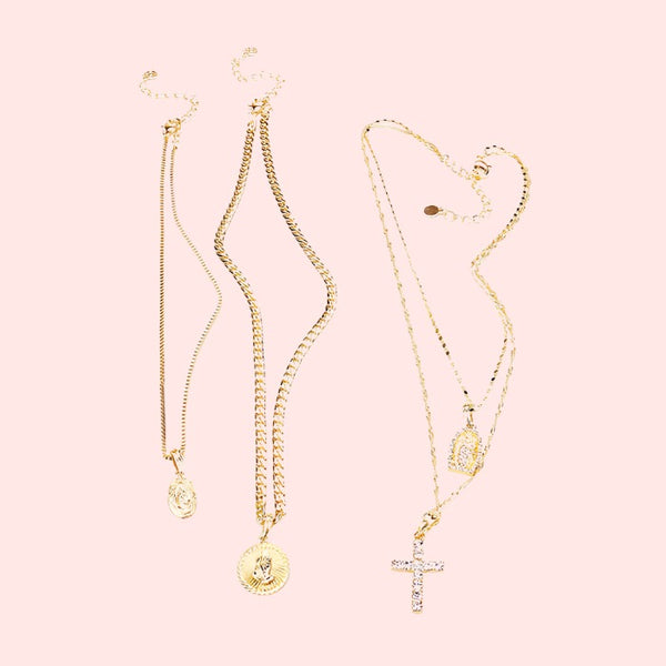 Gold Holy Grail Necklace Set